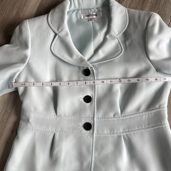 La Femme Ice Blue Blazer w/ 3 Buttons - Suit Studio NY - Size 6P - NEW with Tags - Picture 8 of 10